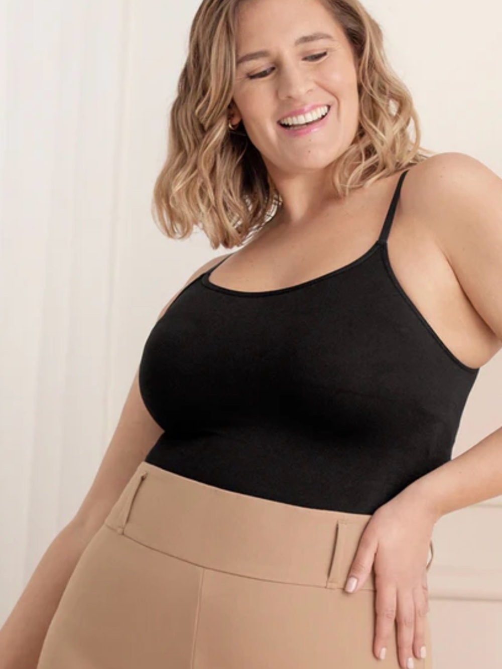 Shapermint Essentials All Day Every Day Scoop Neck Cami - BLACK - Picture 3 of 4